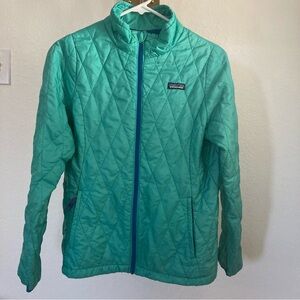 Patagonia Girl’s Nano Puff Diamond Quilted Jacket Primaloft Mint Green/Teal XL